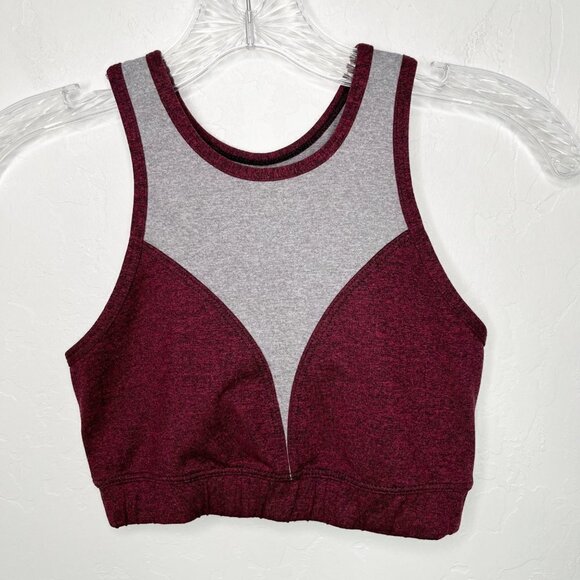 Onzie 2pc. Set High Neck Sports bra and Street leggings burgundy Gray Size S/M - Picture 5 of 12
